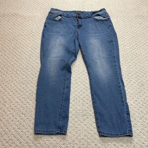 Thread Market Jeans Womens 22 Plus Blue Denim Dark Wash 2 Button 38x28 Stretch